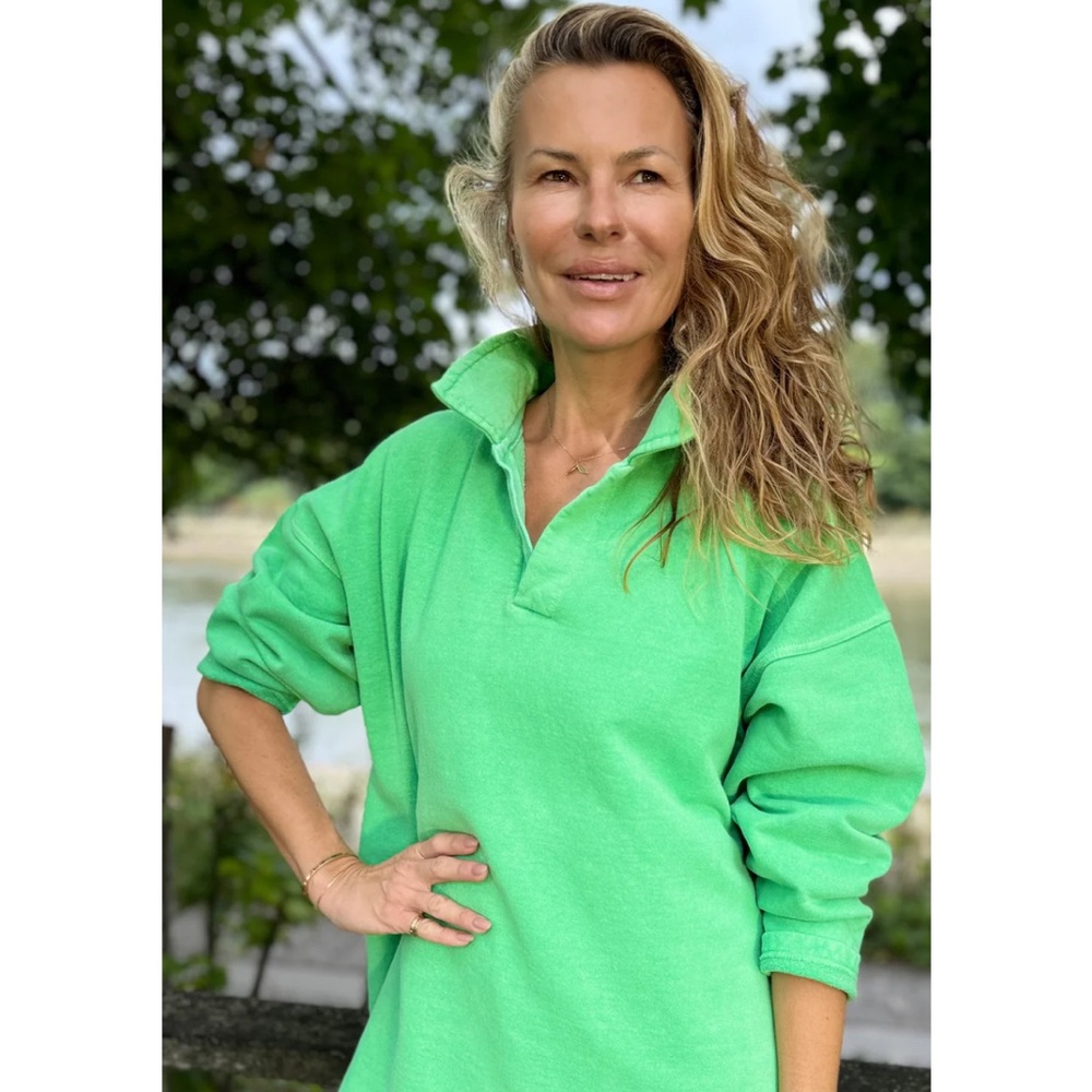 Sloppy Joe Collar Sweatshirt Emerald - size 1